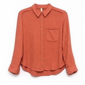 Anthropologie Pilcro Lagenlook Minimalist Cotton Gauze Top Women Sz M Parisian